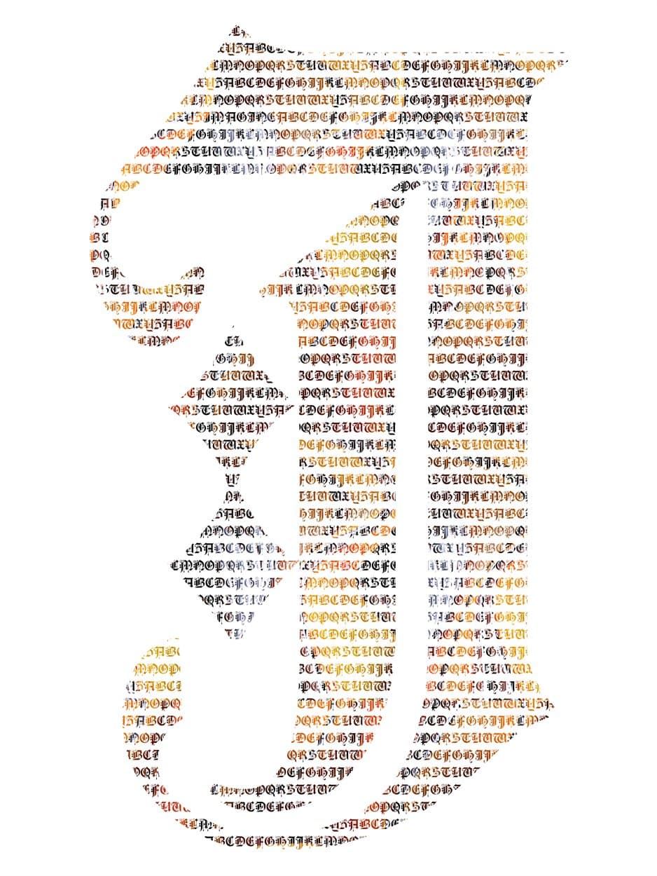 I micrography art print. The darkest piece in the collection: near-black, with rust and a cold grey glinting out of it.